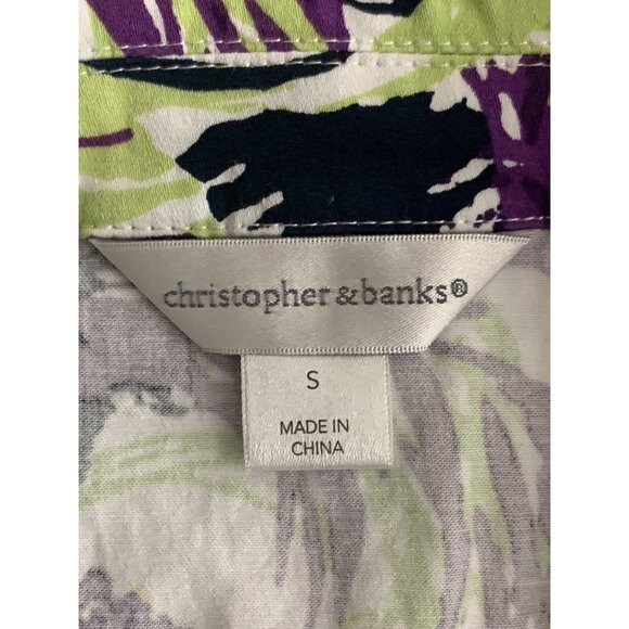 Christopher & Banks Womens 3/4 Sleeves Floral Button-Up Jacket Size Small - Picture 9 of 11